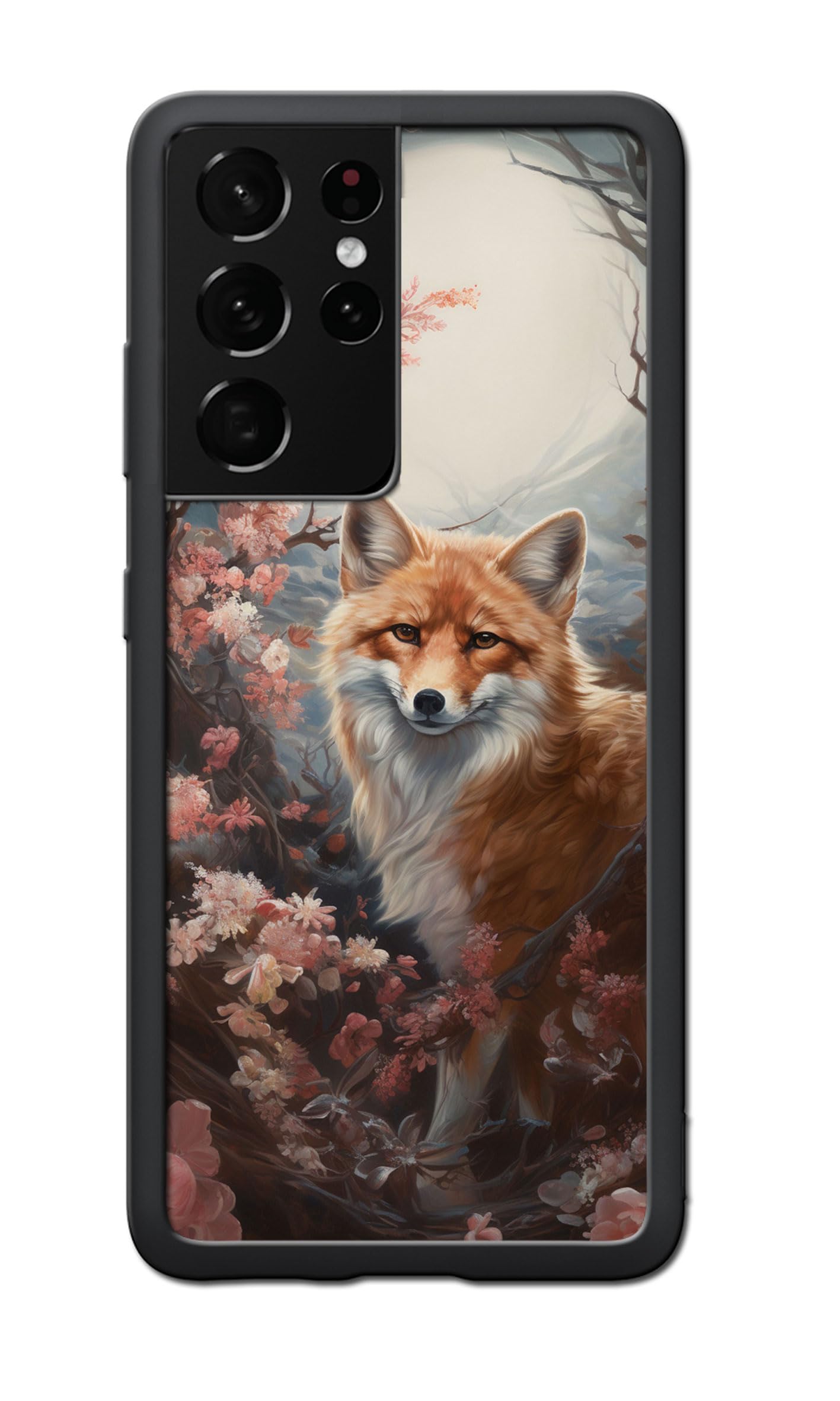 Jeuloth for Samsung Galaxy S21 Ultra Phone Case - Celestial Fox in Flowers Designed Phone Cases - TPU Phone Cases - Drop Protection